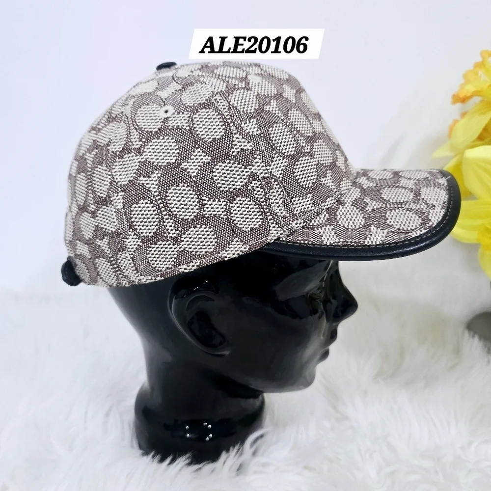 Coach Black and Brown Patterned Hat Unisex